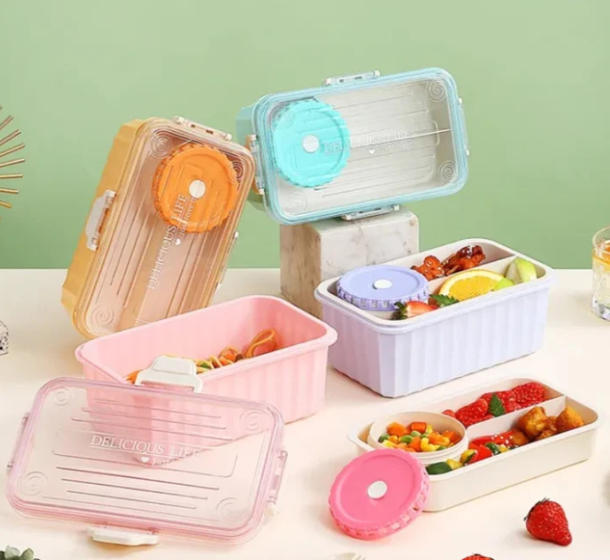 Delicious Life 3 Compartments Leak Proof Lunch Box