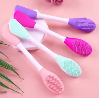 Facial Wash Brush Cleaner Skincare Double-Ended Mask Brush Applicator Massage